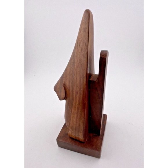 Wooden Eye Glasses Holder Stand Hand Carved Desk Organizer Shape Of Nose 6 Inch - Picture 4 of 9